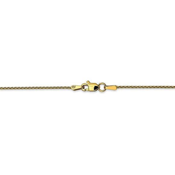 1.2mm 10k Yellow Gold Parisian Wheat Chain Anklet, 10 Inch - Picture 3 of 6